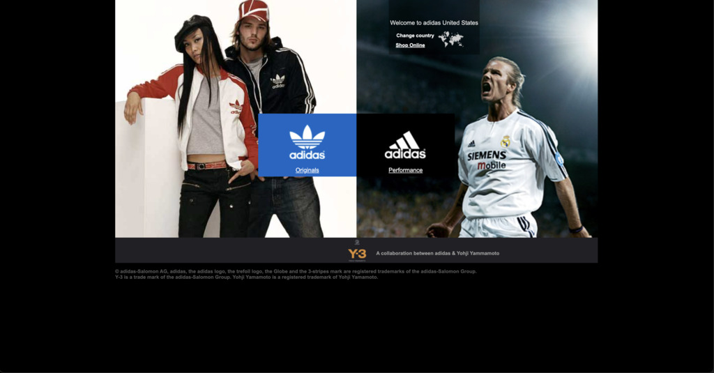 Adidas website 2004 - Website