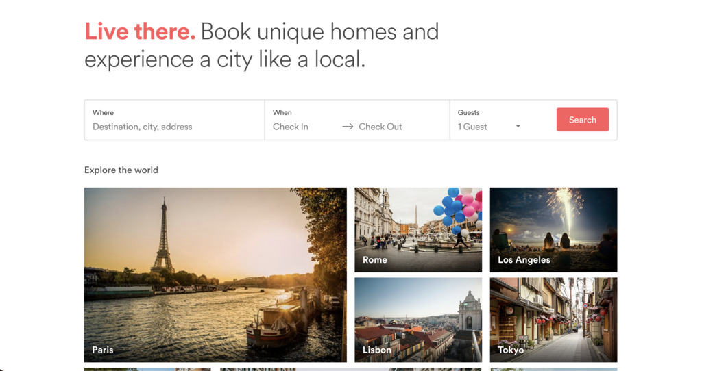 Airbnb website 2016 - Website