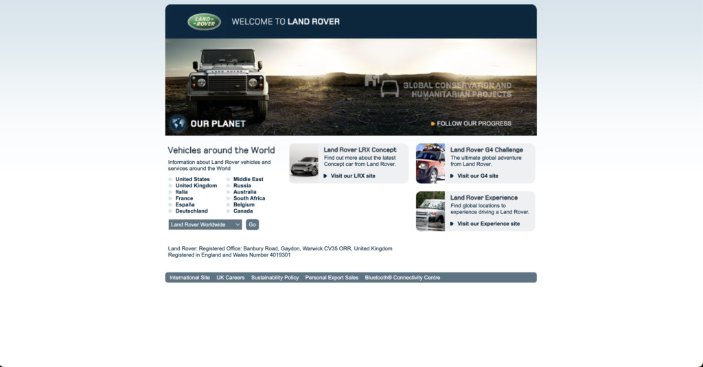 Land Rover website 2009 - Website